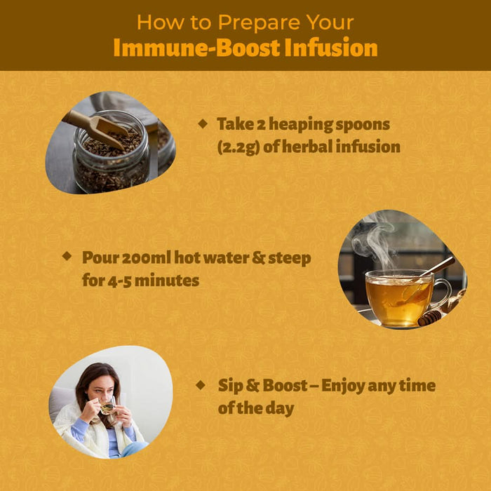 TULA Wellbeing Immune - Boost Infusion | 100% Natural Herbs | Functional Tea with Cinnamon, Turmeric & Black Pepper | Boosts Immunity & Metabolism | 100g (50 Servings) - Azistastore