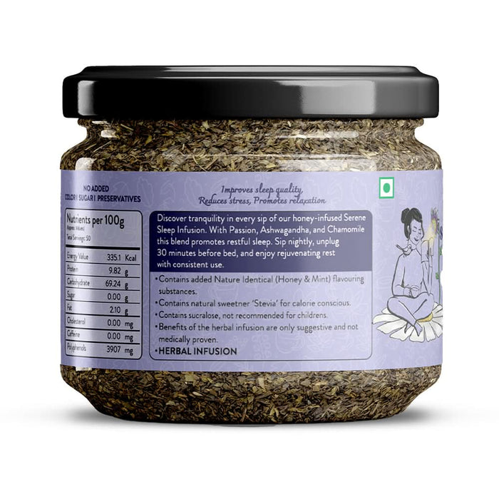 TULA Wellbeing Serene Sleep Infusion | Functional Herbal Tea | 100% Natural Herbs | Honey & Mint Flavor | 100g | 50 Servings - Azistastore