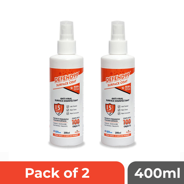 DEFEND99 Surface Coat - 15 Days Surface Antimicrobial Coating Sanitizer Spray Bottle.