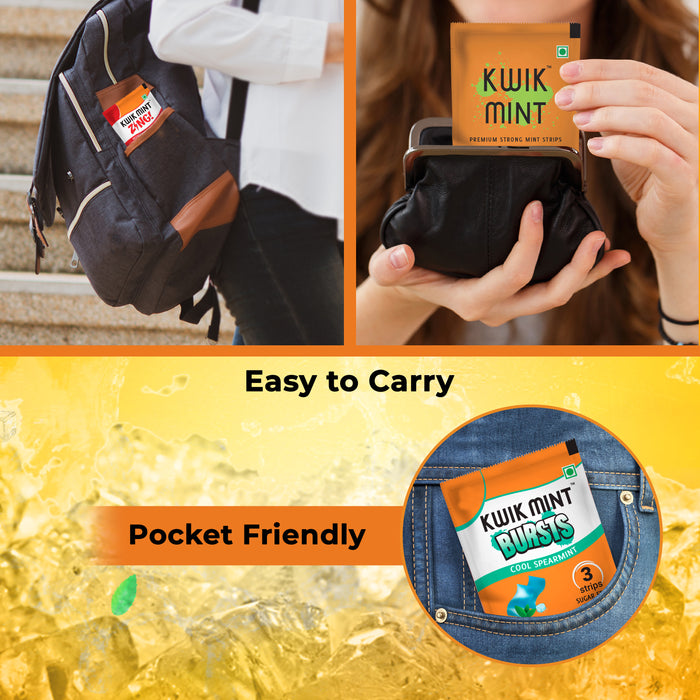 Kwik Mint Combo Pack ( Mouth Fresheners - Zing - Bursts) 3 Flavours in One Pack.