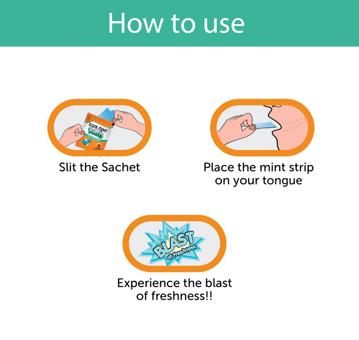 Kwik Mint Combo Pack ( Mouth Fresheners - Zing - Bursts) 3 Flavours in One Pack.