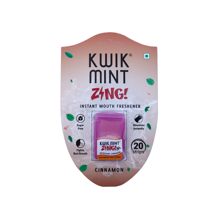 Kwik Mint Zing Cassettes - Mouth Freshener Oral Strips (Pack of 10)