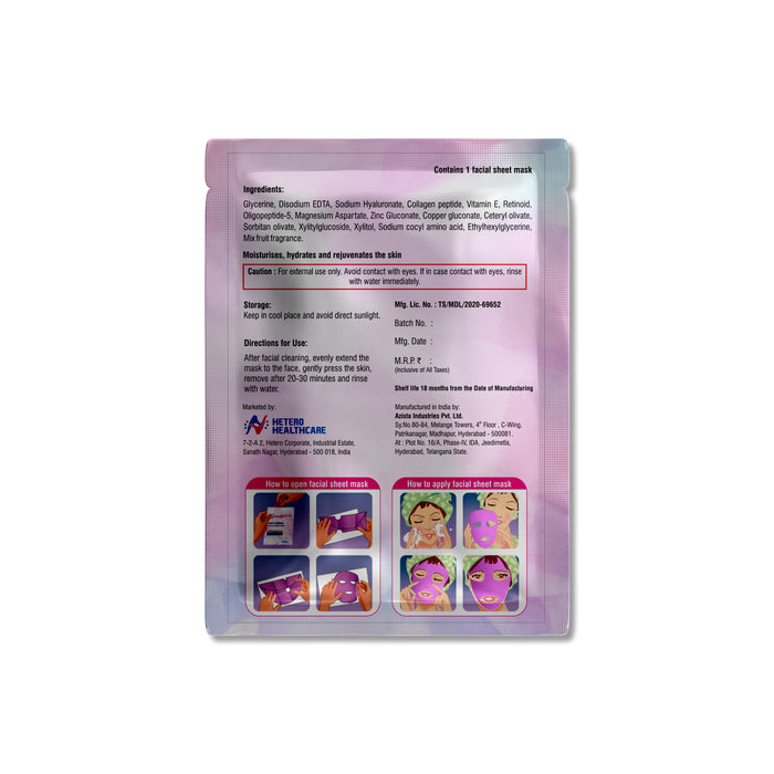 Sparkel Youth - Anti-Ageing Face Sheet Mask with Vitamin E & Retinol