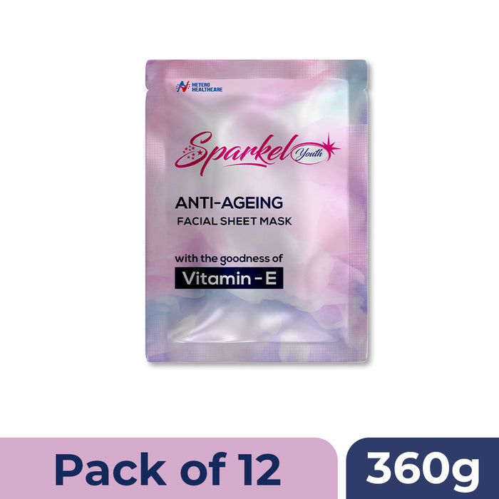 Sparkel Youth - Anti-Ageing Face Sheet Mask with Vitamin E & Retinol