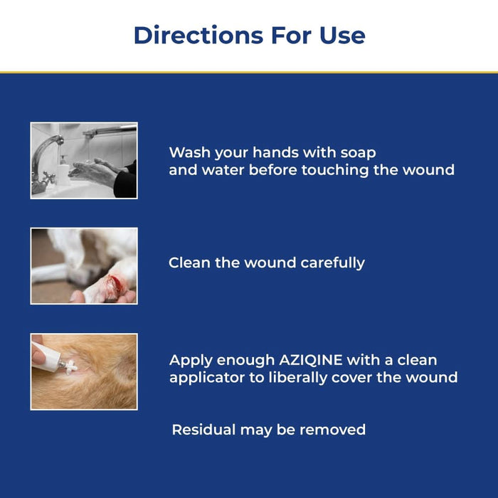 Aziqine Animal Wound & Dressing Gel – Veterinary - Trusted Wound Healing Gel for Fast Animal Recovery - Azistastore