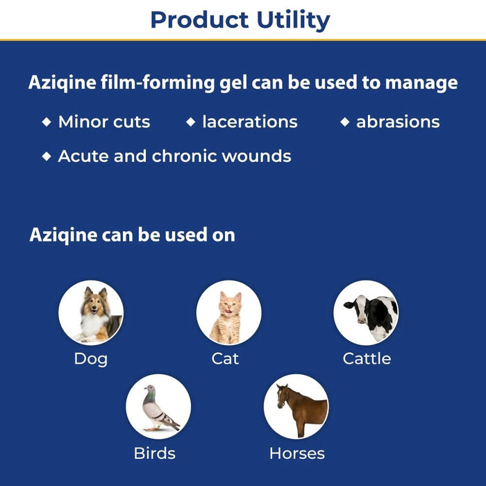 Aziqine Animal Wound & Dressing Gel – Veterinary - Trusted Wound Healing Gel for Fast Animal Recovery - Azistastore