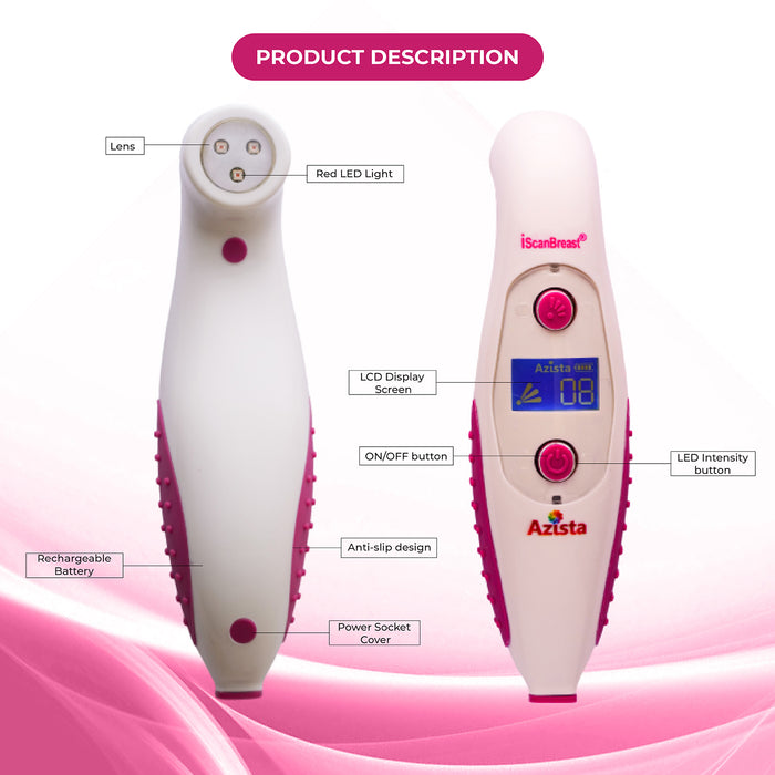 iScanBreast - Breast Self-Examination Device | Advanced Red LED Technology | Early Detection & Enhanced Visualization | Safe, Painless & Radiation-Free | ISO Certified & CDSCO Approved | Portable & Rechargeable