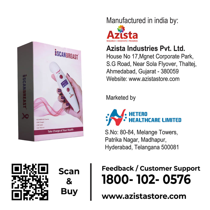 iScanBreast - Breast Self-Examination Device | Advanced Red LED Technology | Early Detection & Enhanced Visualization | Safe, Painless & Radiation-Free | ISO Certified & CDSCO Approved | Portable & Rechargeable