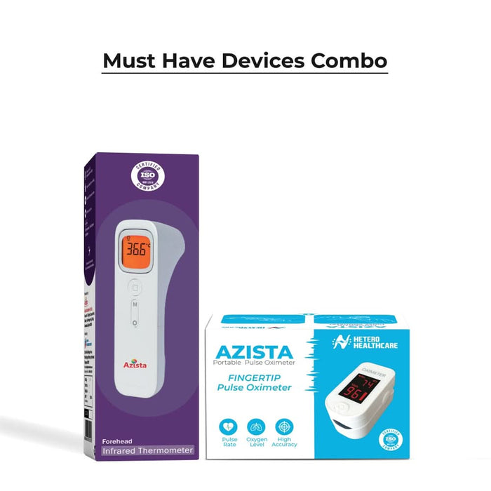 Must Have Devices Combo Pack - Infrared Thermometer and Pulse oximeter - Must Have Devices Combo Pack - Azistastore