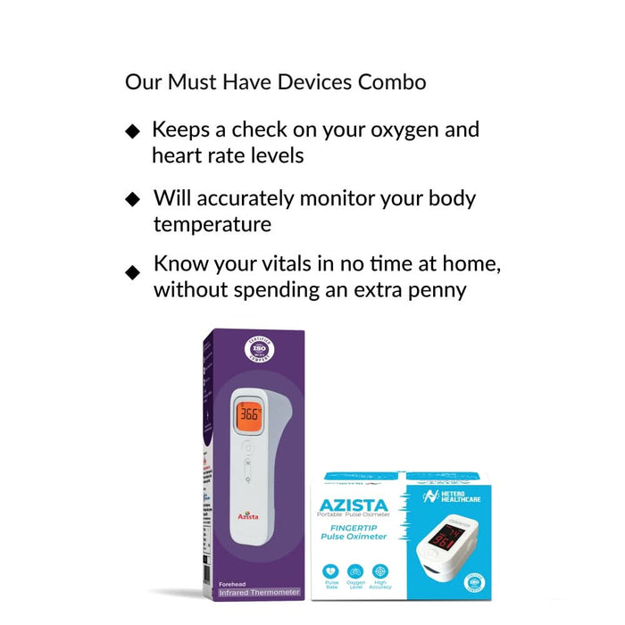 Must Have Devices Combo Pack - Infrared Thermometer and Pulse oximeter - Must Have Devices Combo Pack - Azistastore