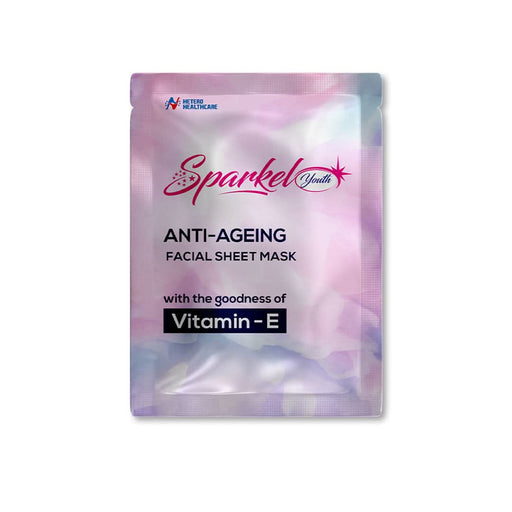 Sparkel Youth | Anti - Ageing Facial Sheet Mask | Anti Wrinkle Masks | With the Goodness of Vitamin E | Moisturises, Hydrates & Rejuvenates - Azistastore