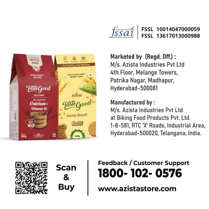 TasteGood Combo - Snack Healthy with TasteGood Karela and Calcium Biscuits - Azistastore