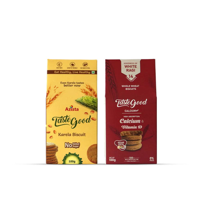 TasteGood Combo - Snack Healthy with TasteGood Karela and Calcium Biscuits - Azistastore