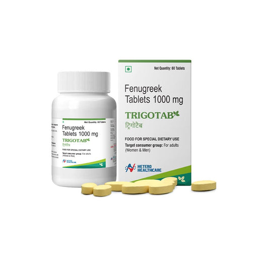 Trigotab Fenugreek Tablets 1000 mg | Clinically Proven for Blood Sugar Support | Patented BAAS Technology | Natural & Safe | Enhances Insulin Secretion | Suitable for All Ages - Azistastore